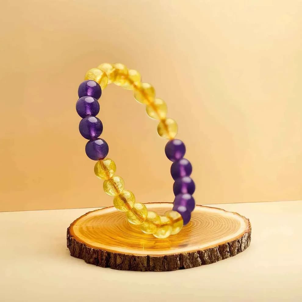 Citrine Amethyst Bracelet - With Certificate view 2