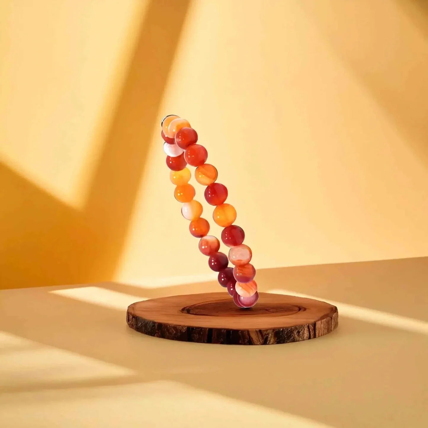 Natural Carnelian Striped Agate Bracelet - With Certificate view 2