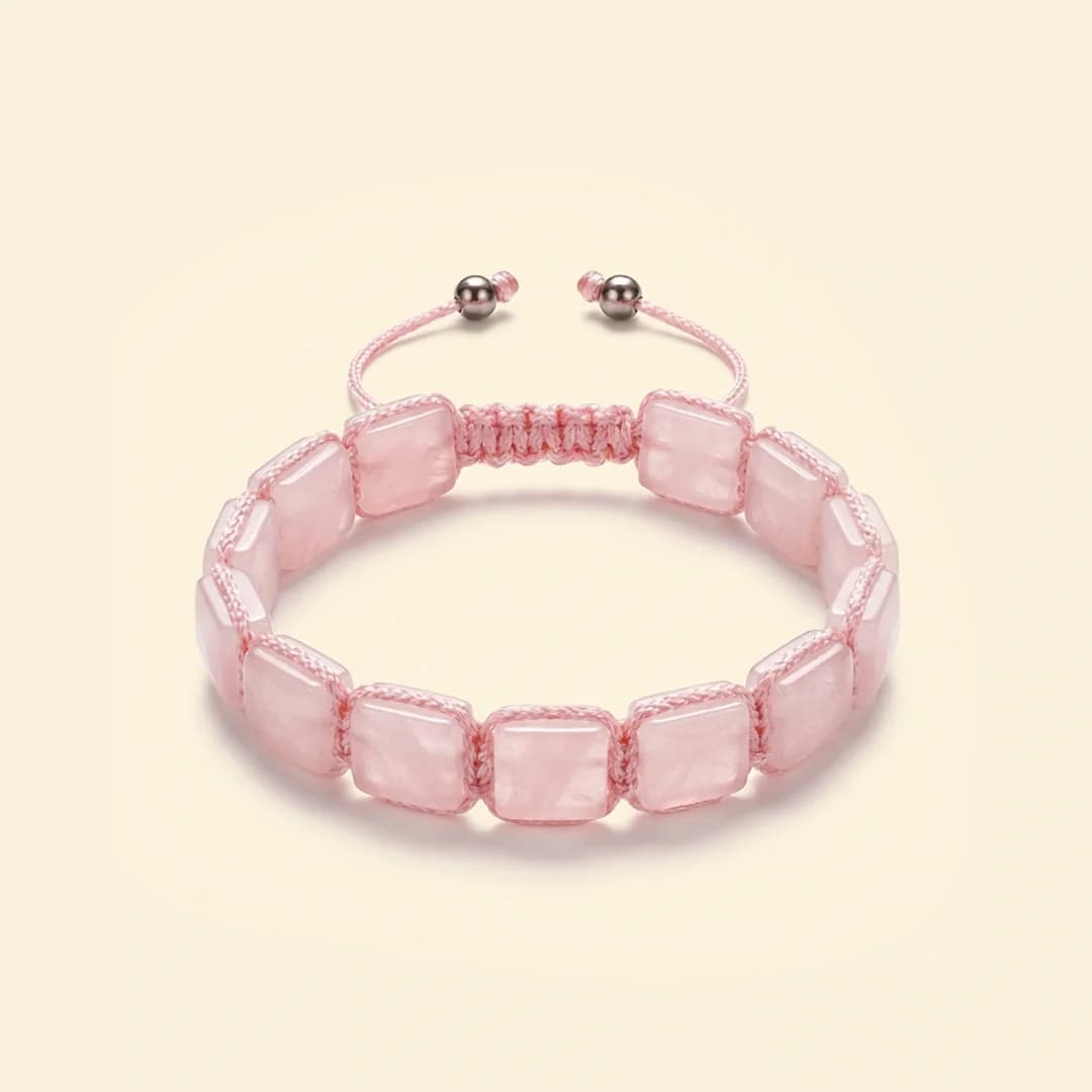 Rose Quartz Beaded Bracelet view 2