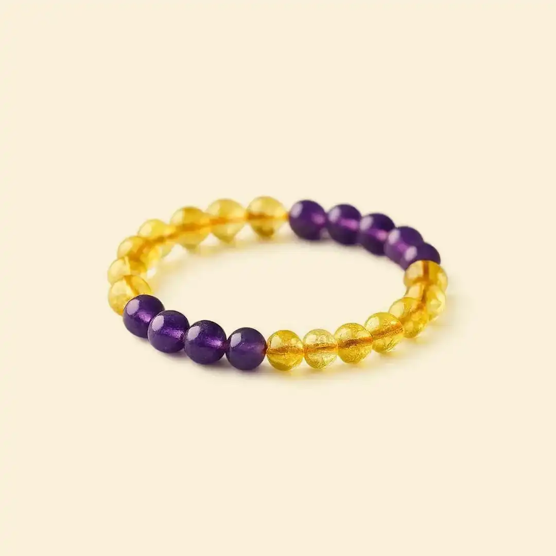Citrine Amethyst Bracelet - With Certificate